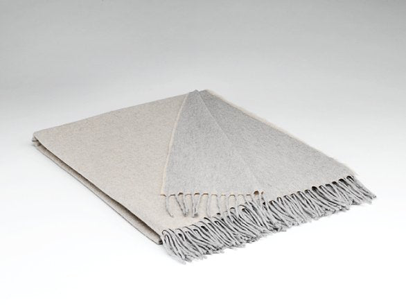 100% Cashmere Natural & Dove Throw