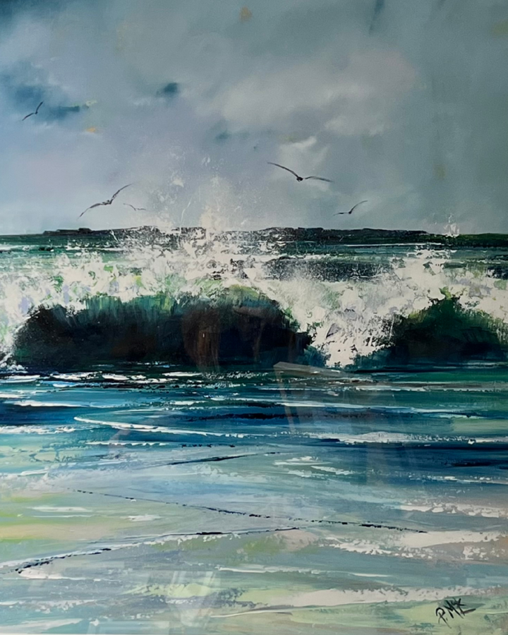 "Glimpse of Rathlin" Wave with Rathln on the horizon