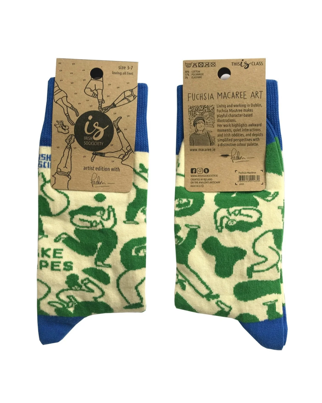 Make Shapes Socks in Green