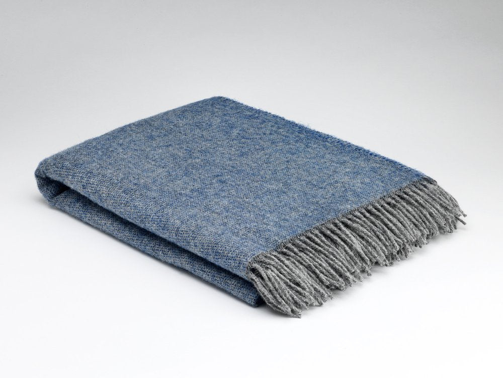 Wool Throw in Cosy Periwinkle