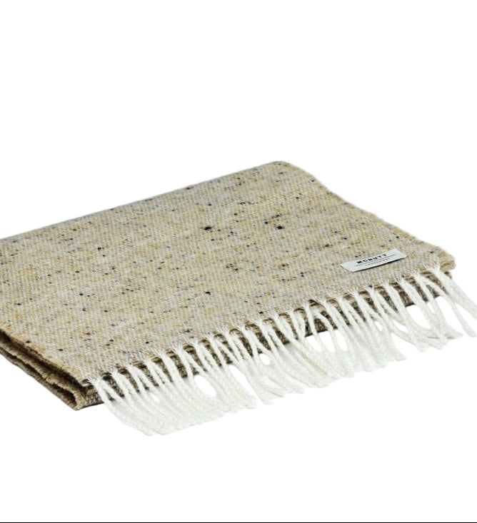 Merino Lambswool Tweed Scarf in Oatmeal