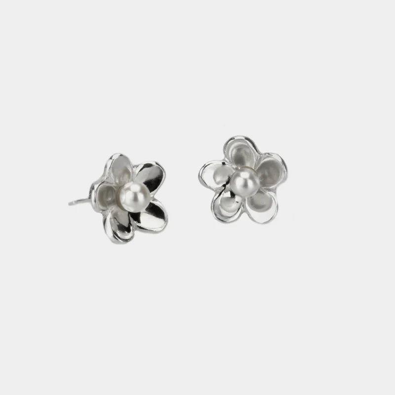 Forget Me Not Stud Earrings with Pearl detail - Sm