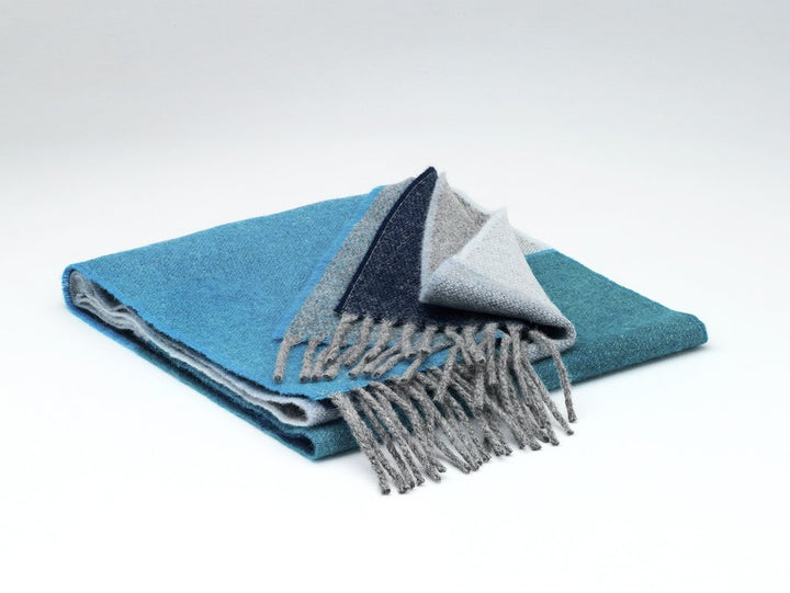 Merino Lambswool Scarf in Marine Stripe