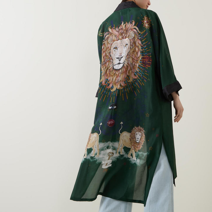 Merrion Green Silk Kimono