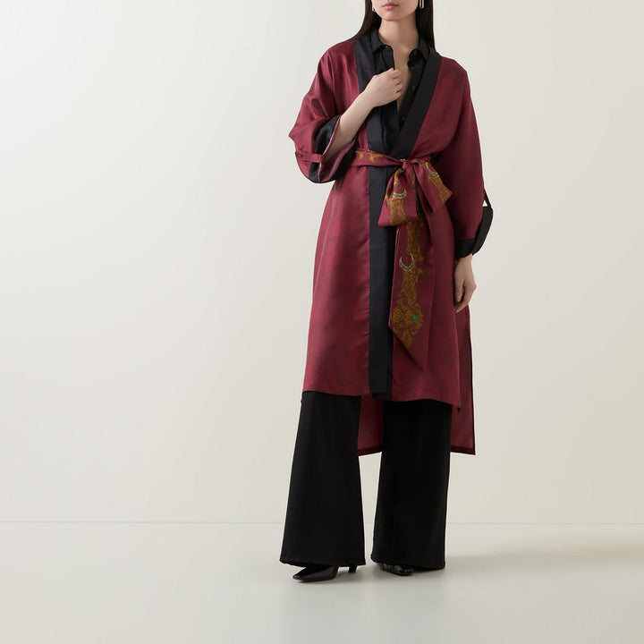 Merrion Red Silk Kimono