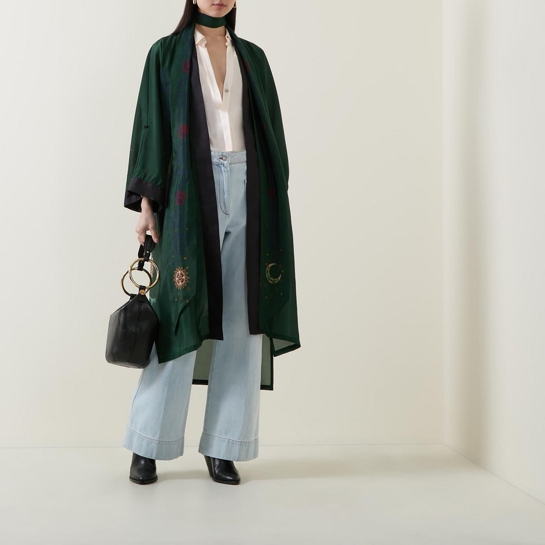 Merrion Green Silk Kimono