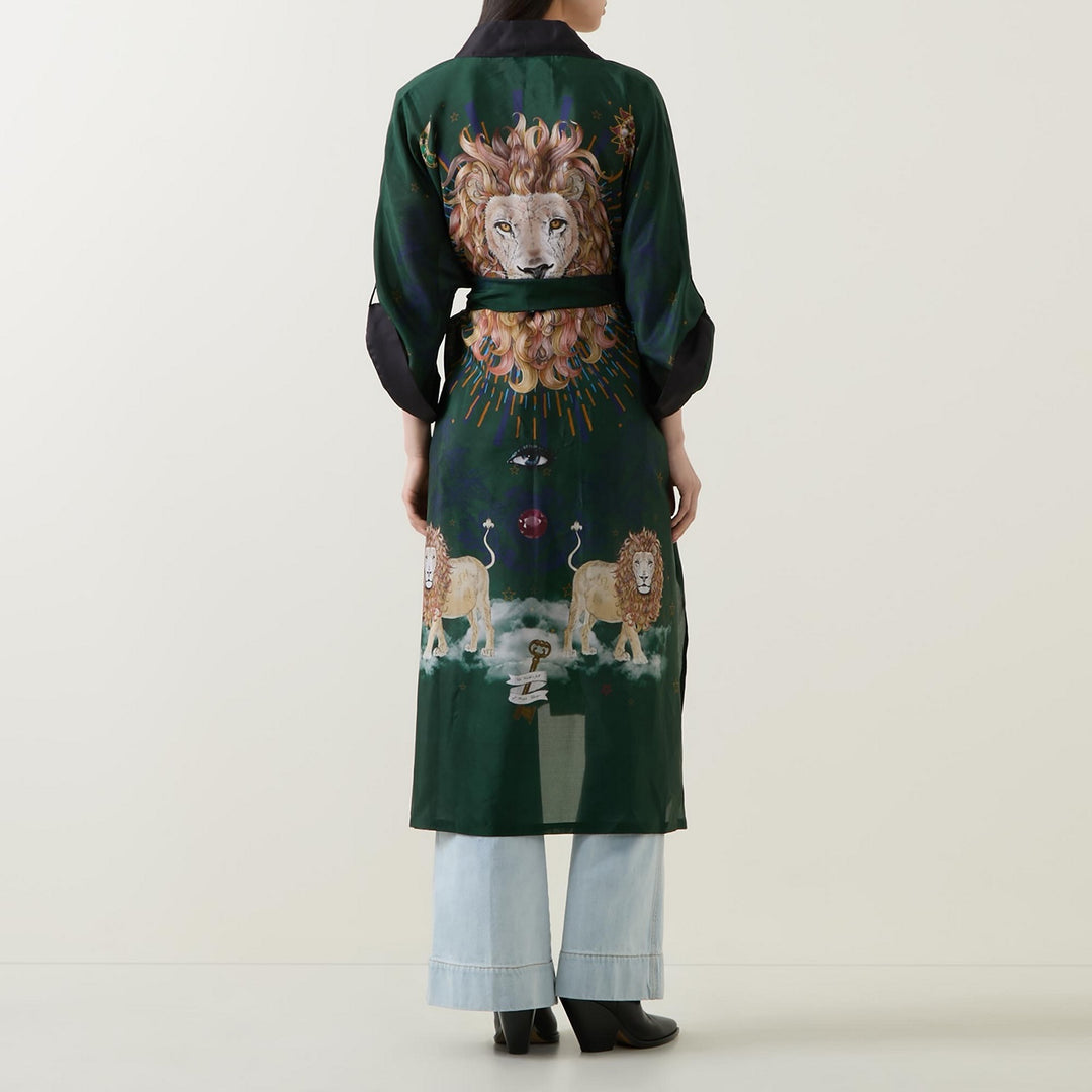 Merrion Green Silk Kimono