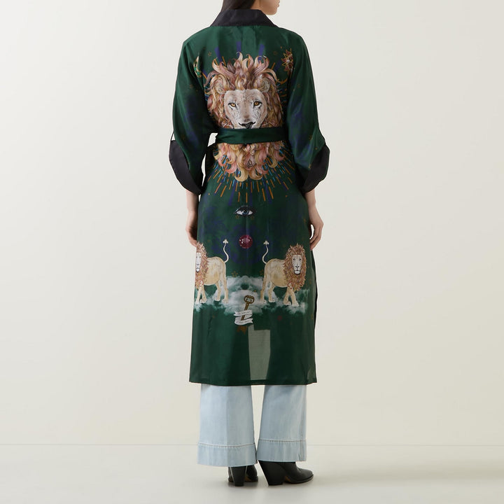 Merrion Green Silk Kimono