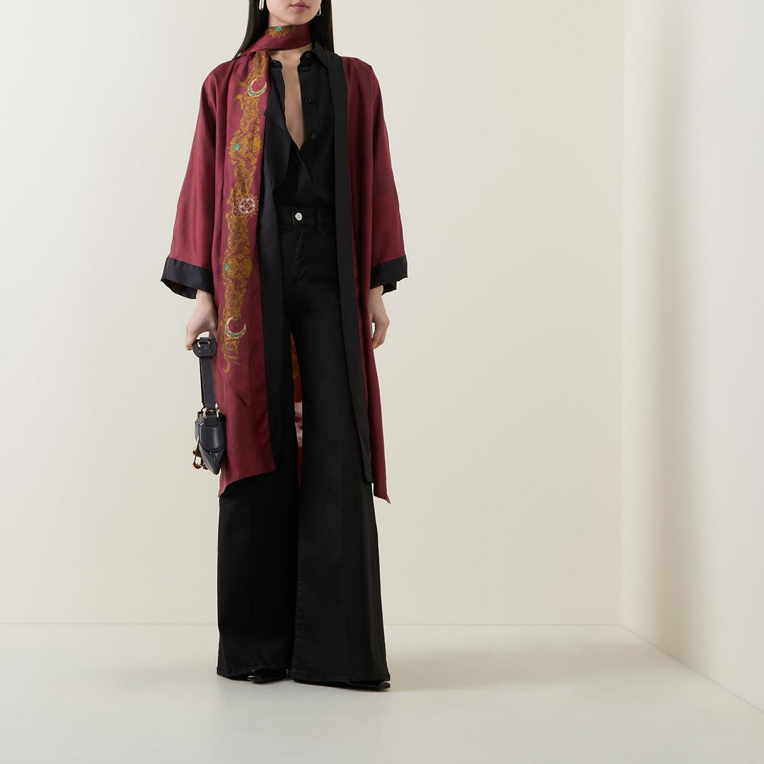 Merrion Red Silk Kimono