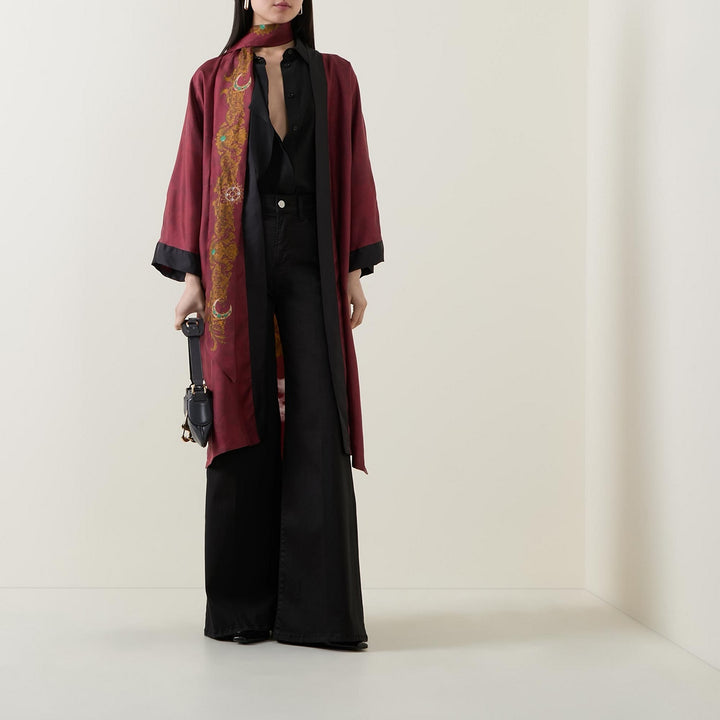 Merrion Red Silk Kimono