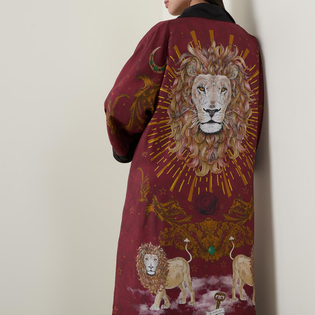 Merrion Red Silk Kimono