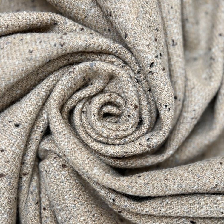 Donegal Lambswool Tweed Throw in Inishkeel Oatmeal