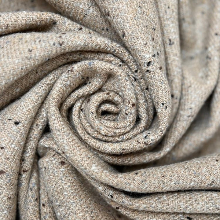Donegal Lambswool Tweed Throw in Inishkeel Oatmeal