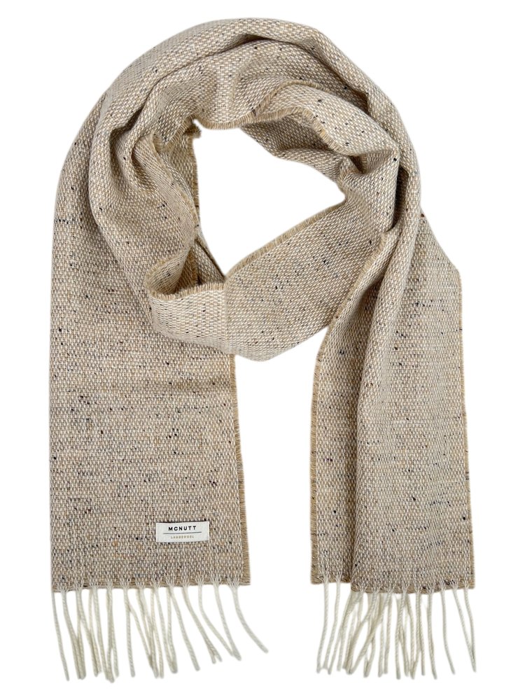 Merino Lambswool Tweed Scarf in Oatmeal