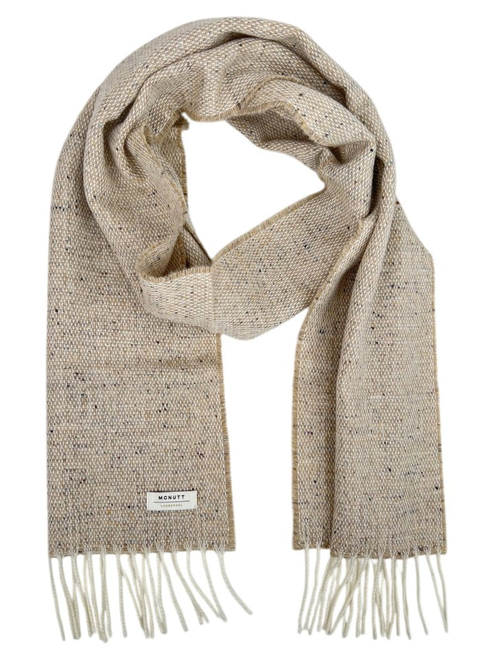 Merino Lambswool Tweed Scarf in Oatmeal