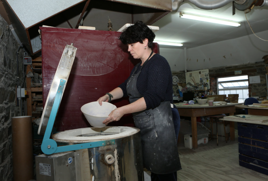 Impressed Circle Dish in Green