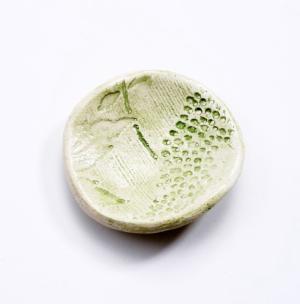Impressed Circle Dish in Green