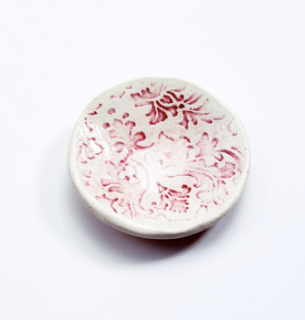 Impressed Circle Dish in Ruby