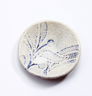 Impressed Circle Dish in Blue