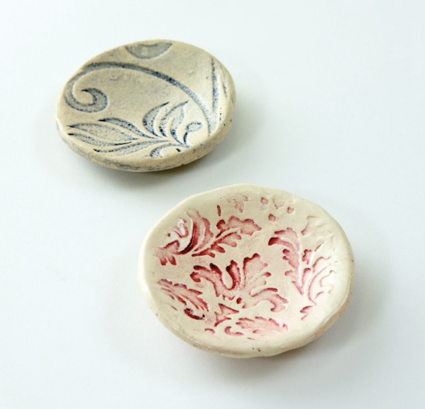 Impressed Circle Dish in Green