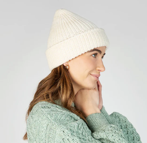 Chunky Ribbed Merino Hat in Natural