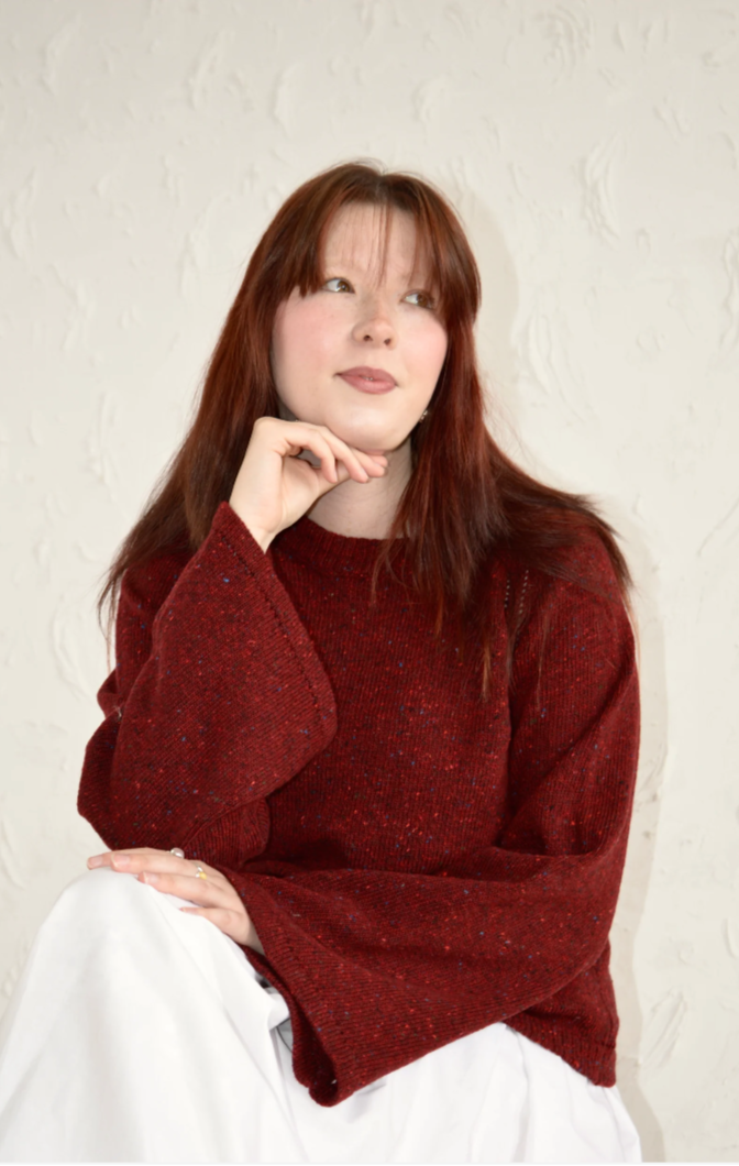 The Bell Sweater in Roisin Red, Medium