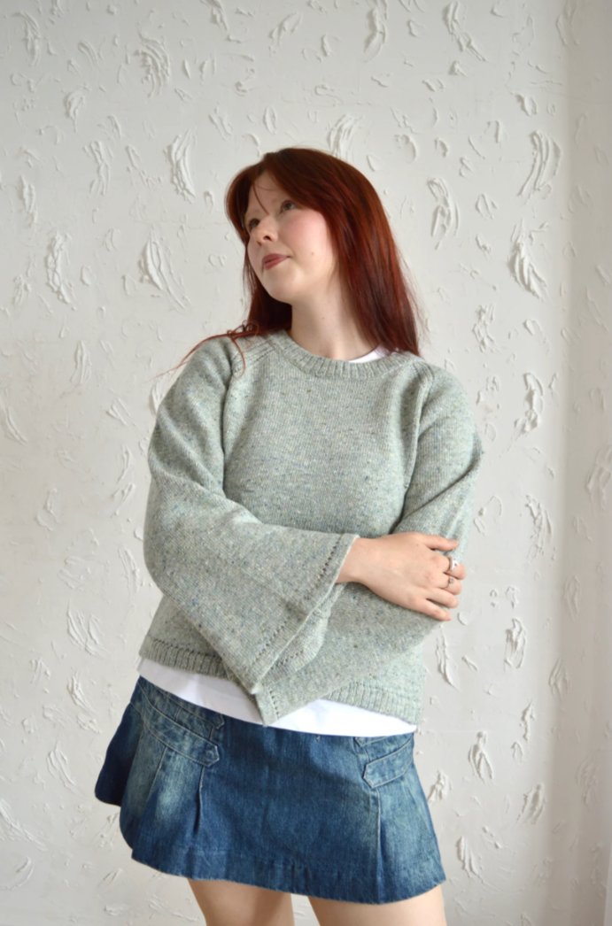 The Bell Sweater in Fog Grey, Medium