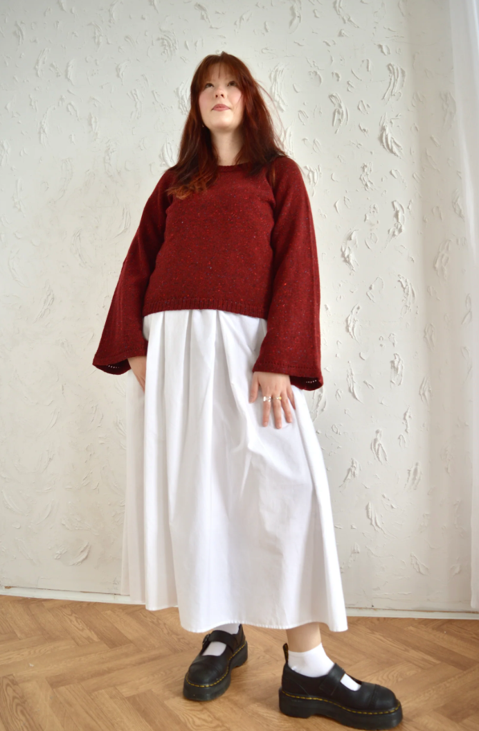 The Bell Sweater in Roisin Red, Medium