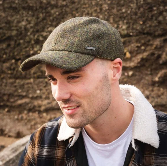 Tweed Baseball Cap with Ear Flaps in Loden Rust – The Designerie