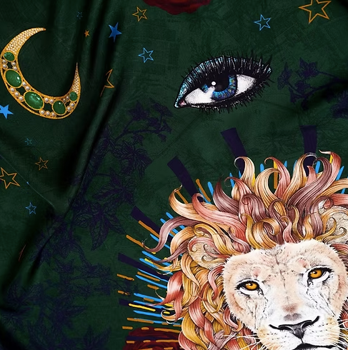 The Merrion Large Silk Scarf in Green