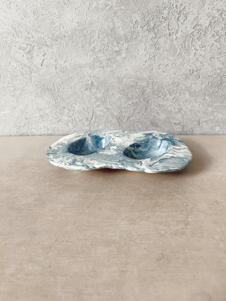 Oil And Vinegar Dish In Blue