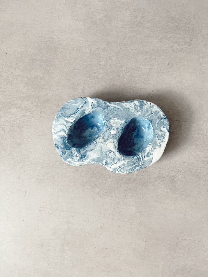 Oil And Vinegar Dish In Blue