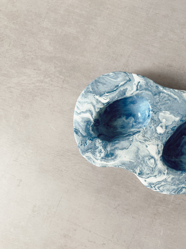 Oil And Vinegar Dish In Blue