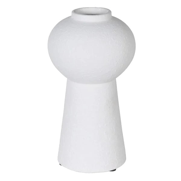 Boulbous White Vase