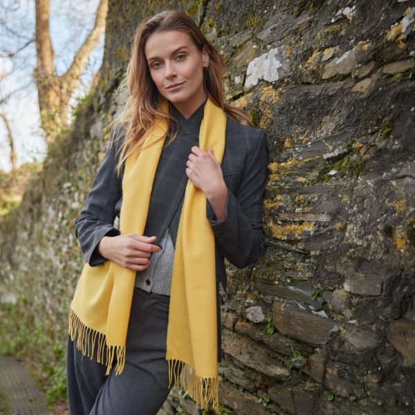 Merino Luxury Scarf in Sunshine Yellow