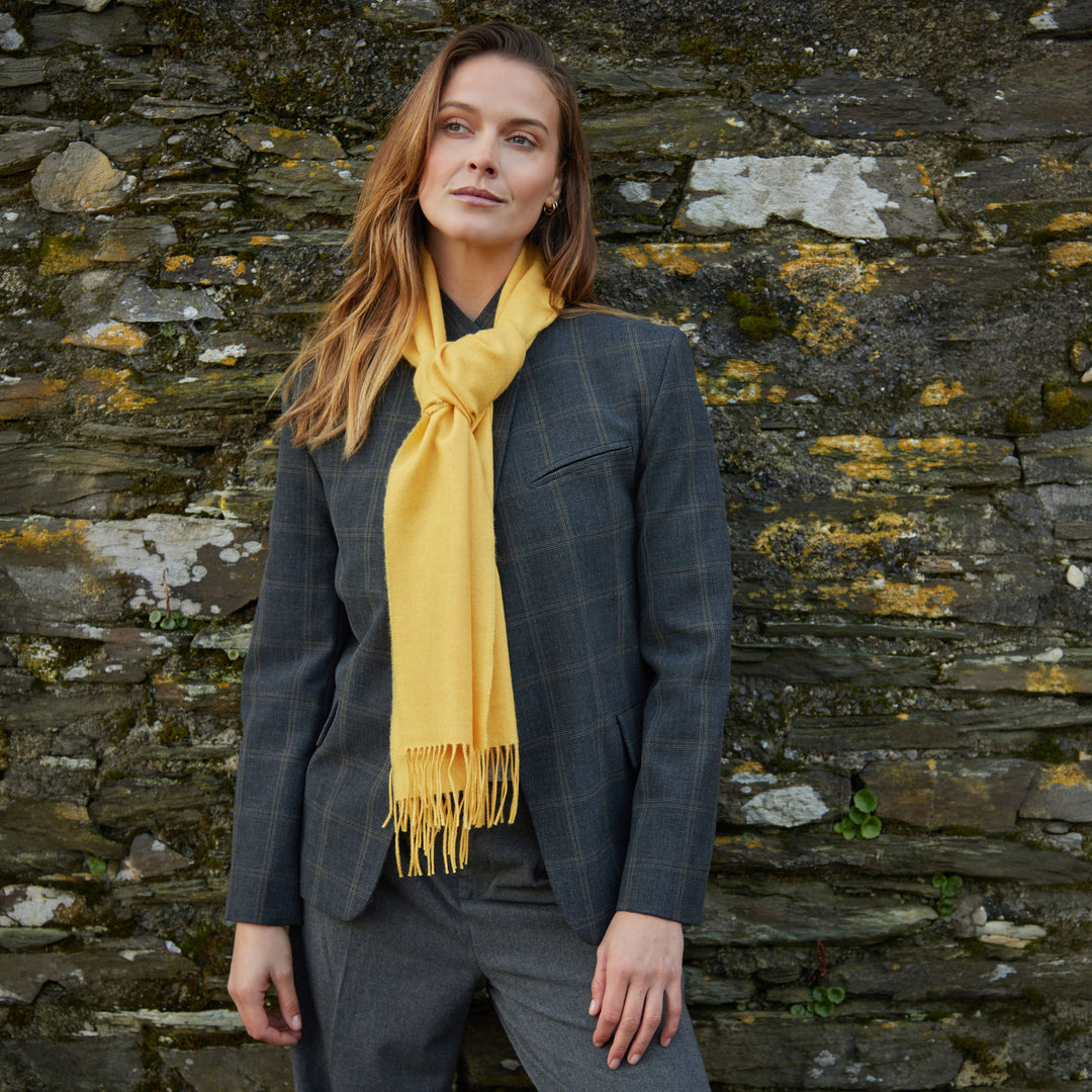Merino Luxury Scarf in Sunshine Yellow