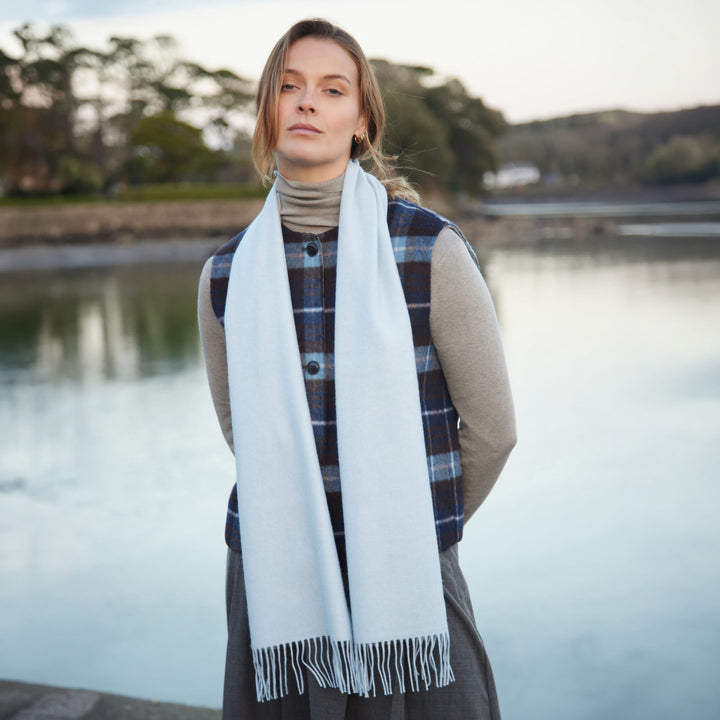 Merino Luxury Scarf in Ice Blue