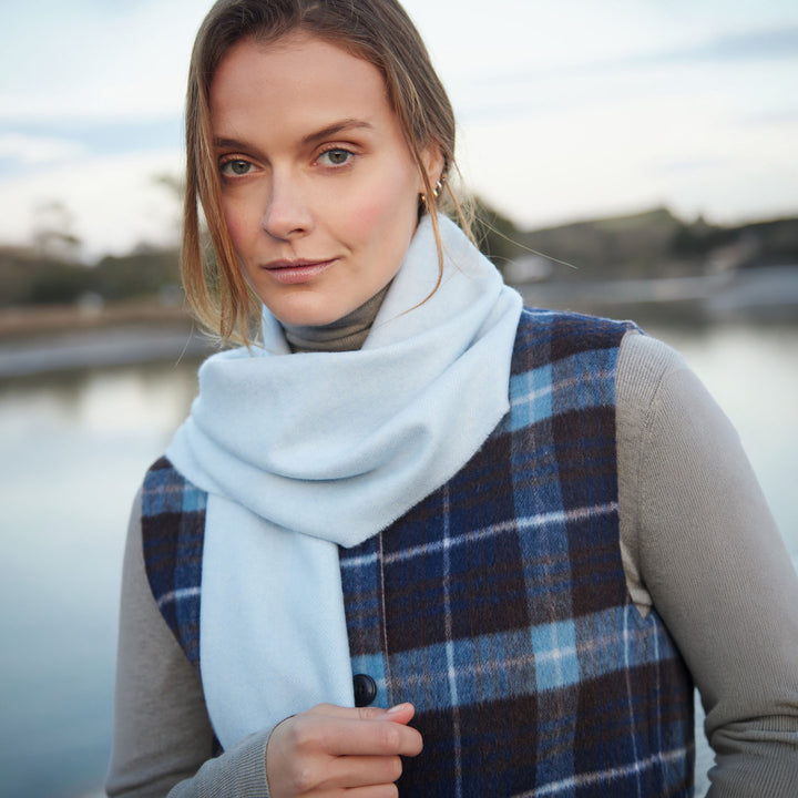 Merino Luxury Scarf in Ice Blue