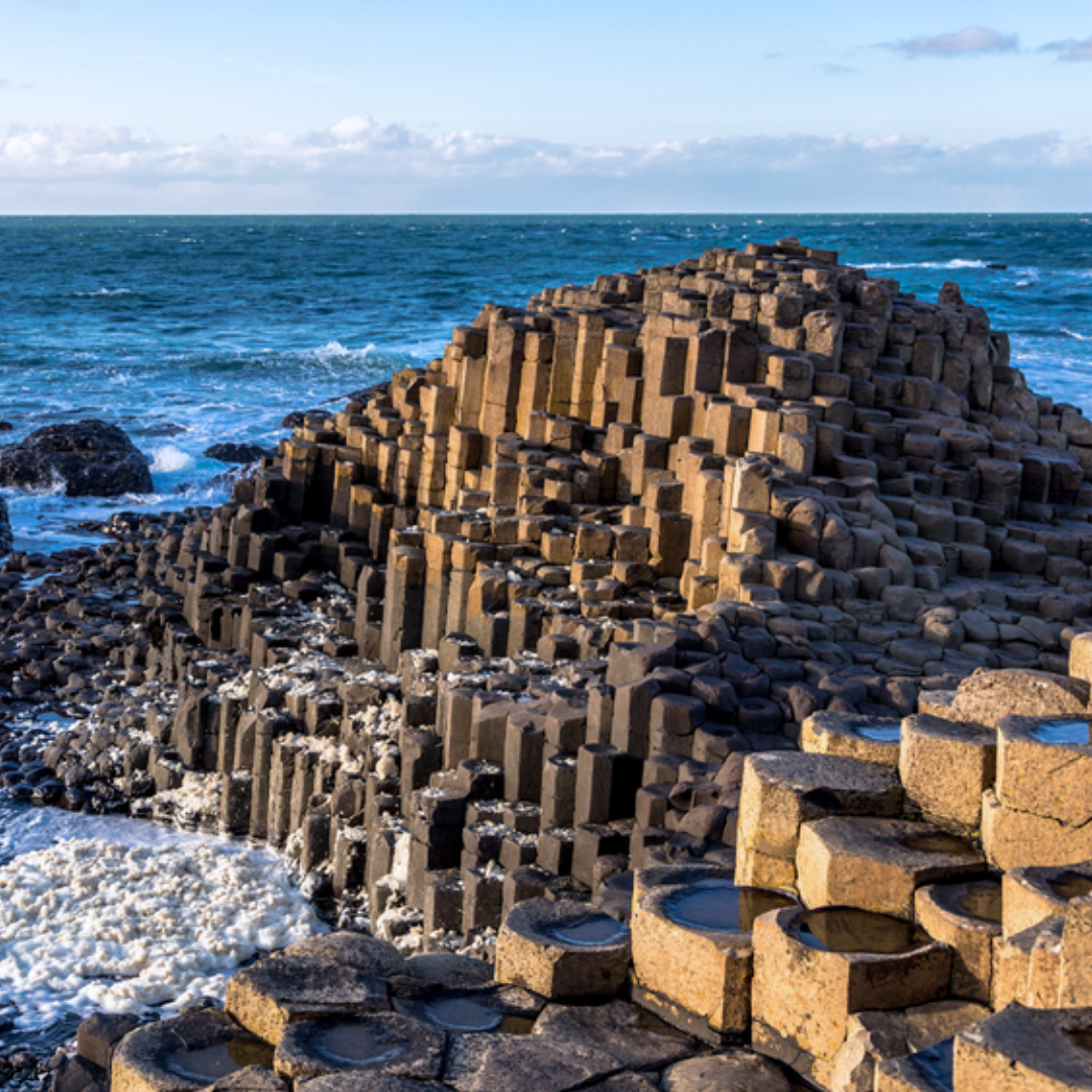 Grey Irish Linen Handmade Giants Causeway Decoration