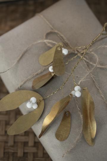 Hanging Mistletoe with White Beads