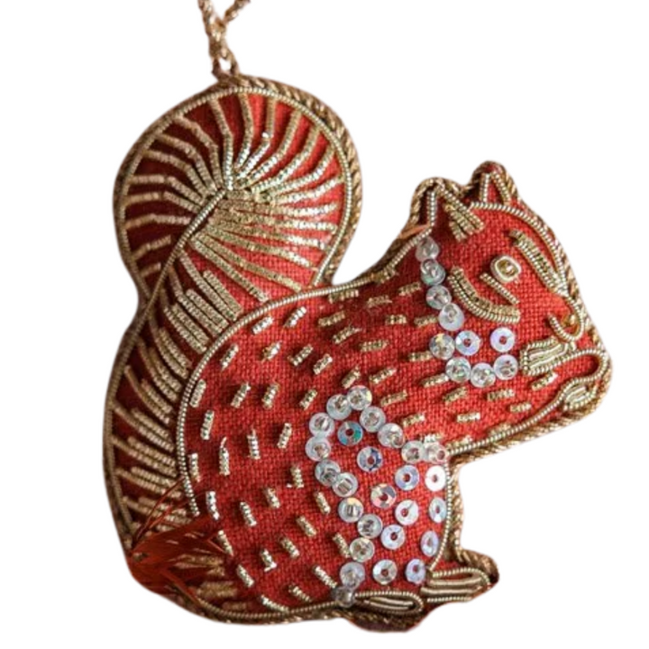 Irish Linen Handmade Red Squirrel Decoration