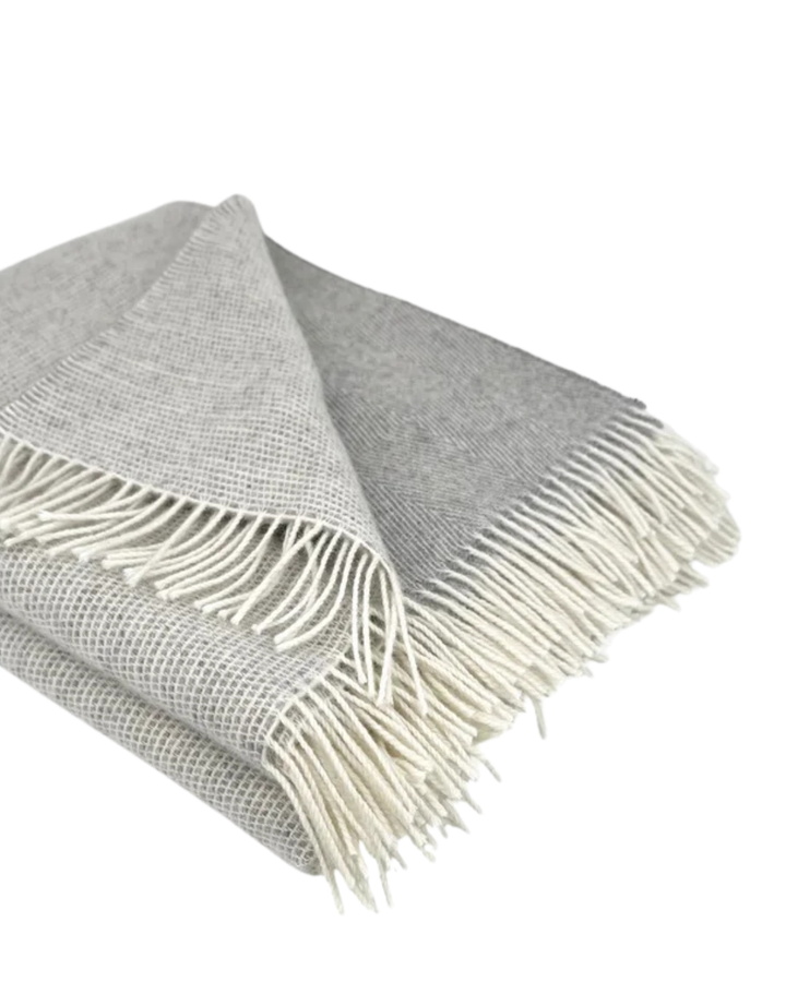 Merino Throw in Chicago Grey