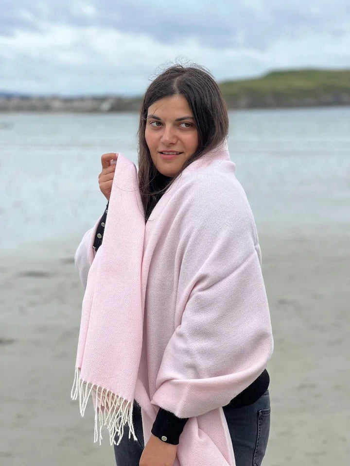 Merino Lambswool Pashmina Wrap in Candyfloss