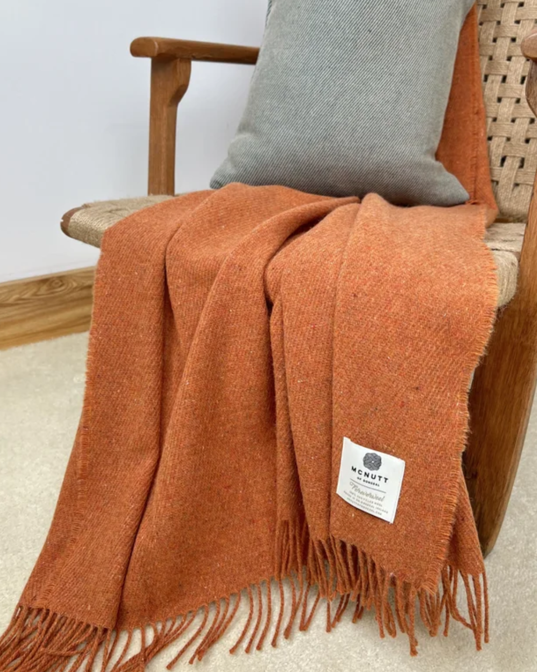 Merino Throw in Forever Ember