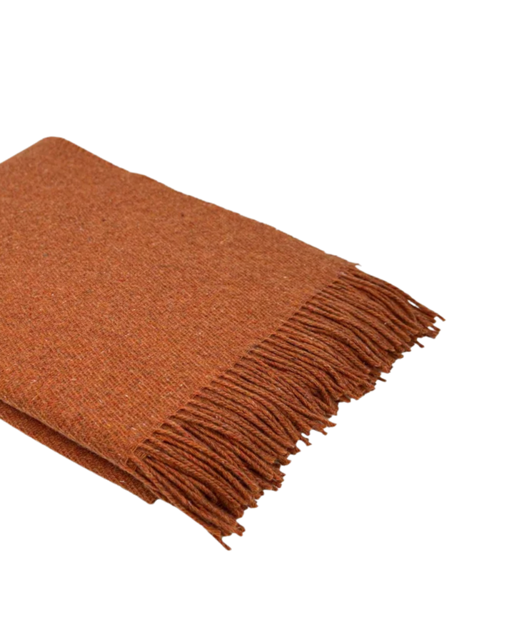 Merino Throw in Forever Ember