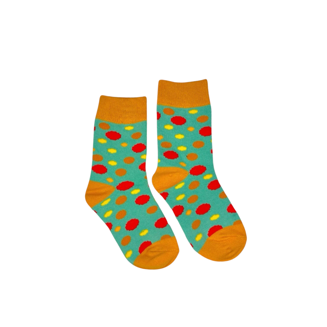 Fun Green Polka Kids Socks