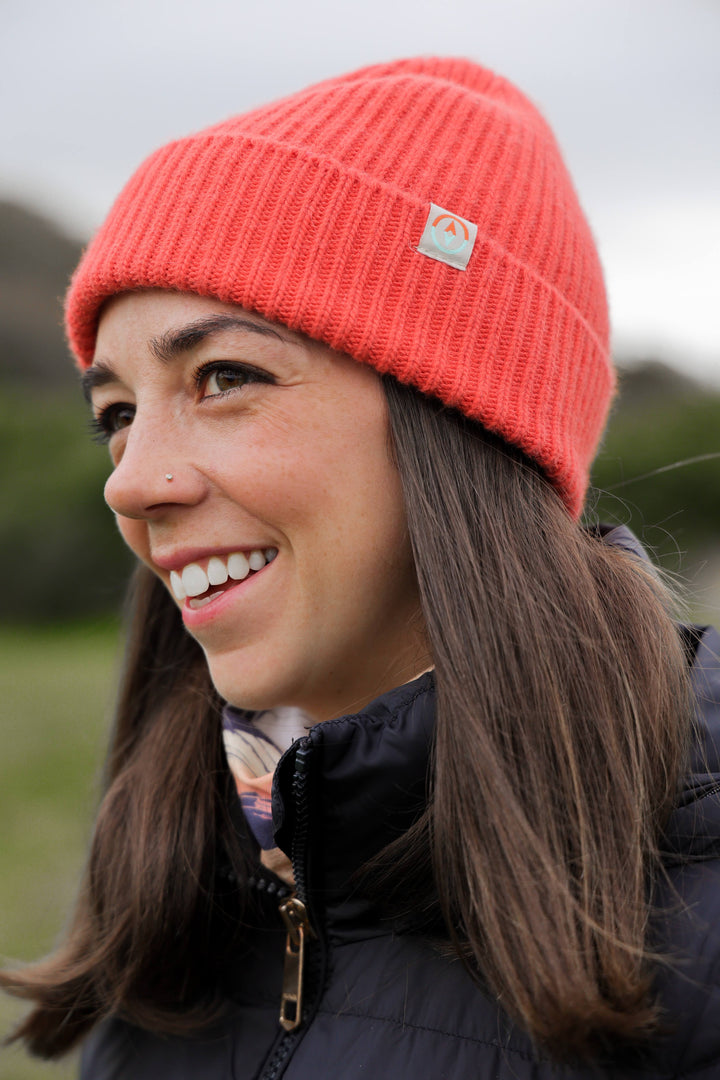 Malin Ribbed Beanie Coral Orange