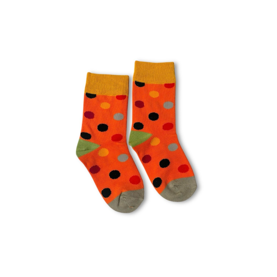 Zingy Orange Polka Kids Socks