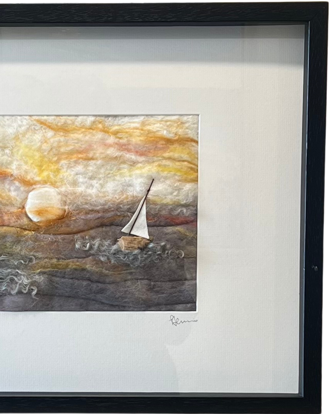 Portballintrae Sunset – Original Felt Artwork