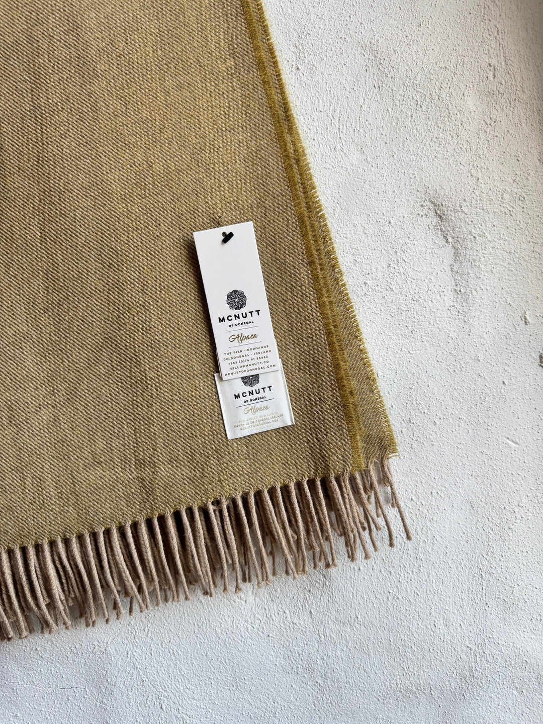 Merino, Alpaca Throw in Olive